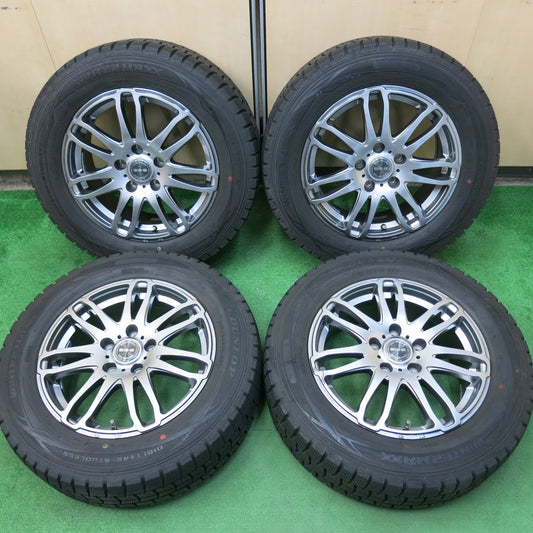 [送料無料]バリ溝！キレイ！9.5分以上★スタッドレス 215/60R16 ダンロップ ウインターマックス WM01 SG-E 社外 アルミ 16インチ PCD114.3/5H★3061903ヒス