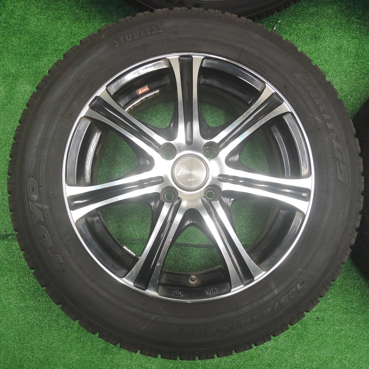 [送料無料]バリ溝！19年！8.5分★Leonis KH weds スタッドレス 185/65R15 トーヨー ガリット G5 レオニス 15インチ PCD100/4H★3071803SYス