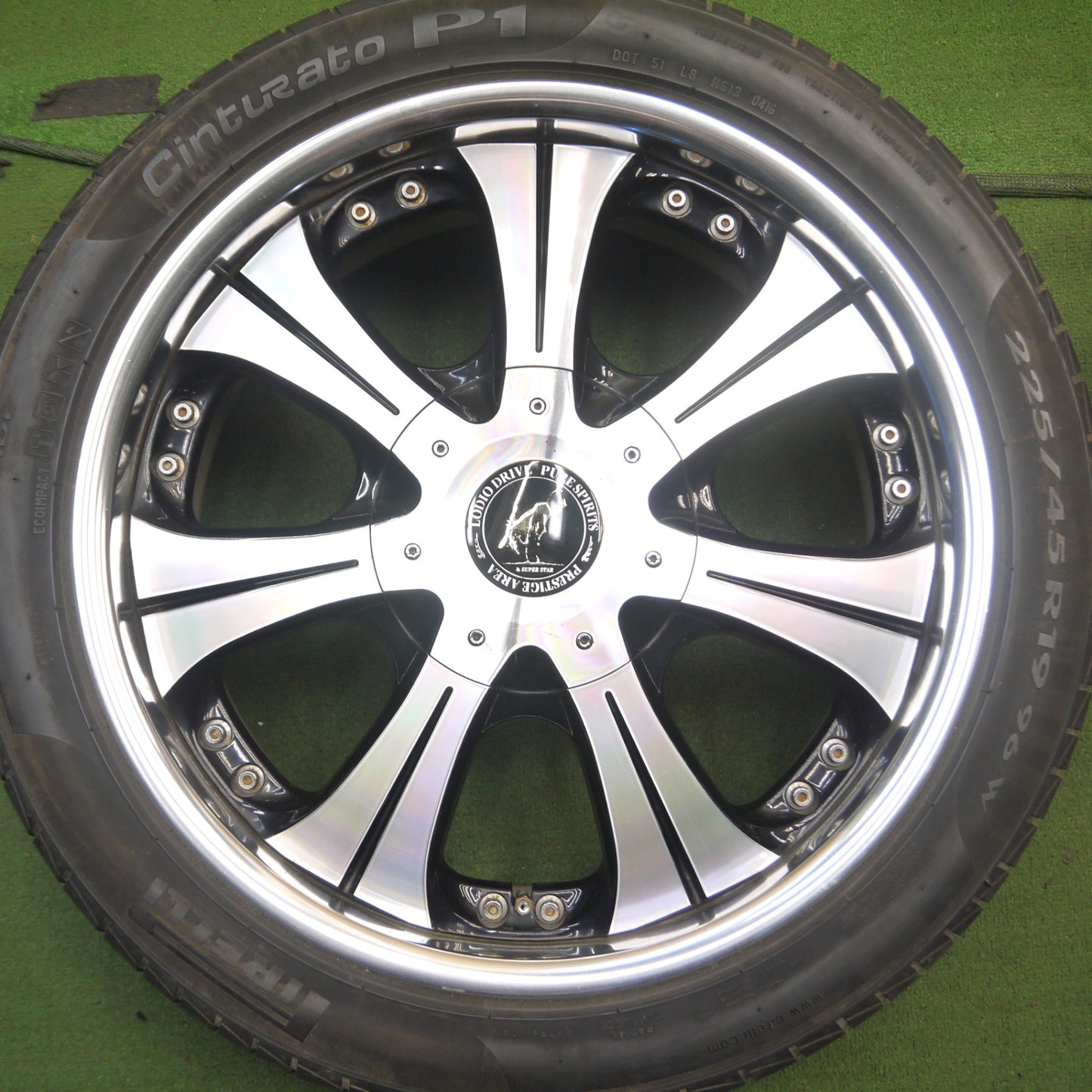 *送料無料* 4本価格★ロデオ ドライブ PURE SPIRITS HUSSAR SUPER STAR 225/45R19 ピレリ Cinturato P1 PCD139.7/6H★4022009Hノ