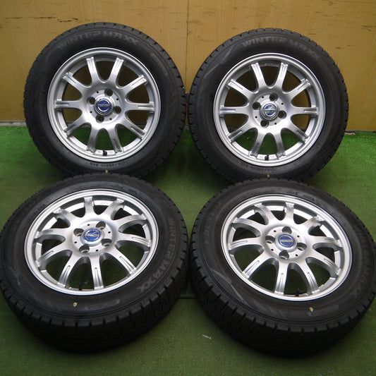 *送料無料*バリ溝！21年！9.5分以上★スタッドレス 175/65R15 ダンロップ ウインターマックス WM02 BLUE・NESS weds AMF 15インチ PCD100/4H★4011004Hス