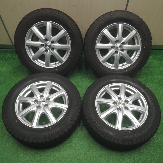 [送料無料]バリ溝！19年！キレイ！9分★プリウス 等 195/65R15 スタッドレス ダンロップ ウインターマックス WM01 MACBES MB8 15インチ PCD100/5H★3080904SYス