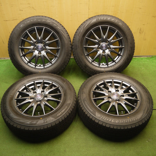 *送料無料*バリ溝！21年！キレイ！9.5分★スタッドレス 195/65R15 ブリヂストン ブリザック VRX2 VELVA SPORTZ ヴェルヴァ 15インチ PCD114.3/5H★3102801KAス