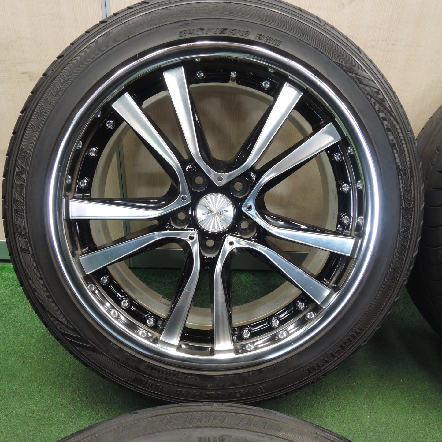 *送料無料* 4本価格★MAVERICK マーベリック 405S CURLフランジ SL 245/45R19 ダンロップ LE MANS LM704 PCD114.3/5H★4030601TNノ