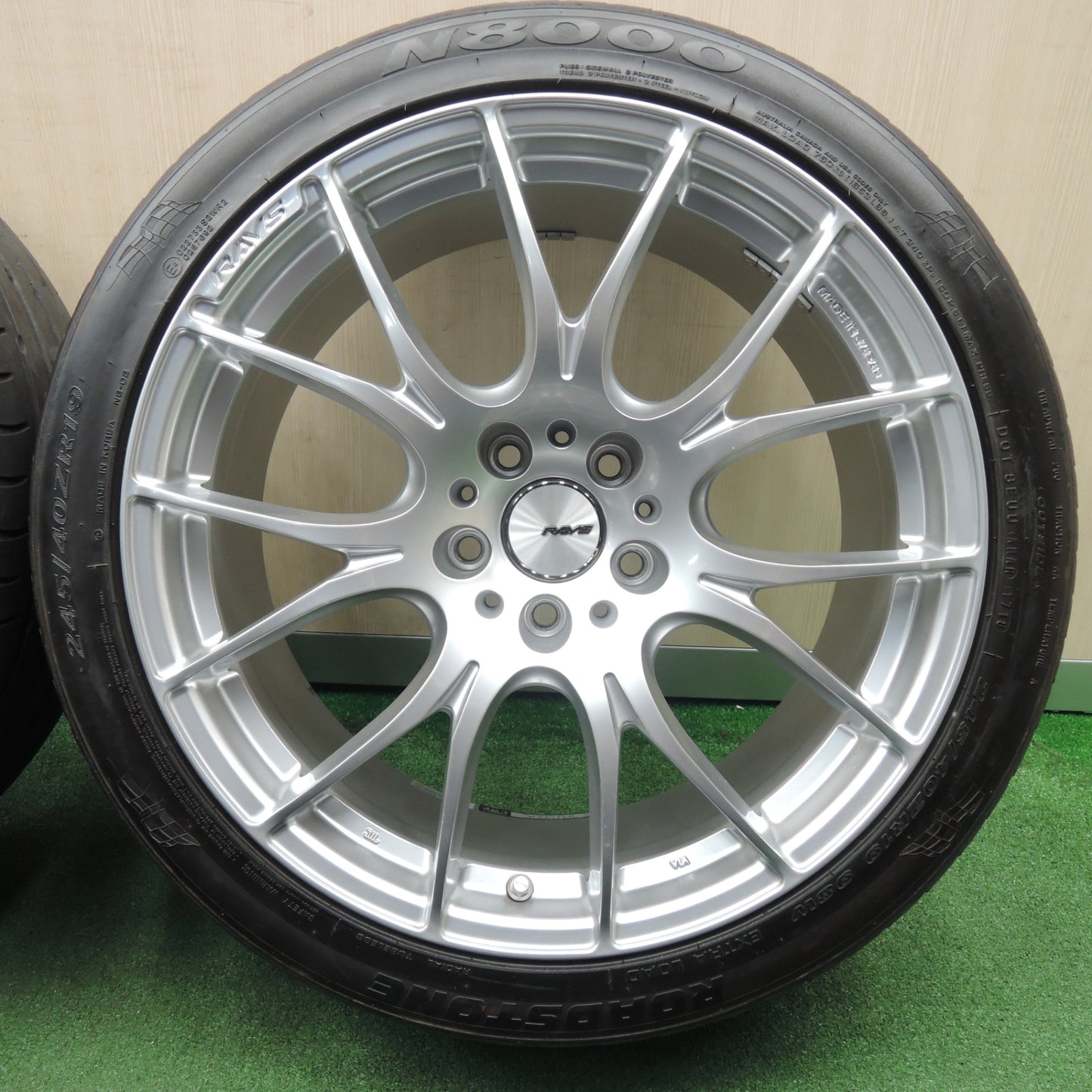 *送料無料* キレイ★RAYS HOMURA 2X7 245/40R19 ロードストーン N8000 レイズ ホムラ 19インチ PCD114.3/5H★4022308NJノ