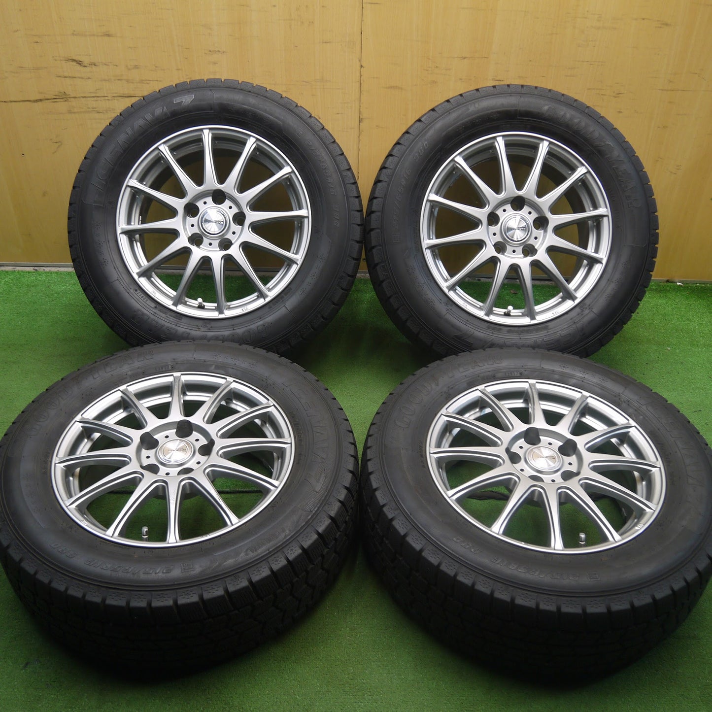 [送料無料]バリ溝！キレイ！9.5分★スタッドレス 215/65R16 グッドイヤー アイスナビ7 ravrion LUMIERE ラブリオン 16インチ PCD114.3/5H★3063010Hス