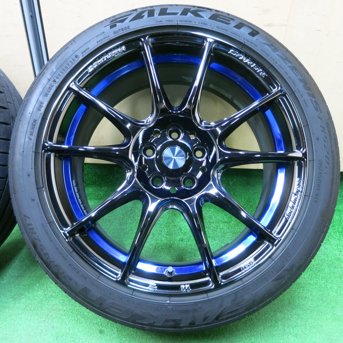 *送料無料* バリ溝！23年！キレイ！9分★Weds Sport SA-25R 215/45R17 ファルケン アゼニス FK520L 17インチ ウェッズスポーツ PCD100/5H★4021605イノ