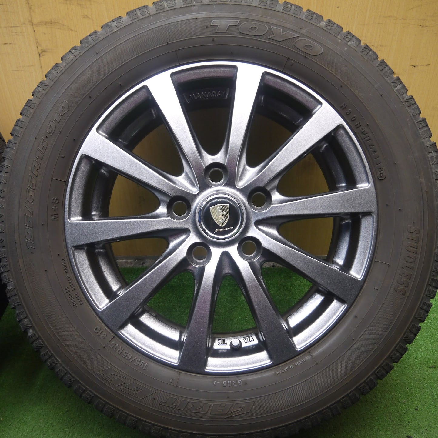 [送料無料]バリ溝！キレイ！9.5分★スタッドレス 195/65R15 トーヨー ガリット G5 MANARAY SPORT マナレイスポーツ 15インチ PCD114.3/5H★3082501Hス