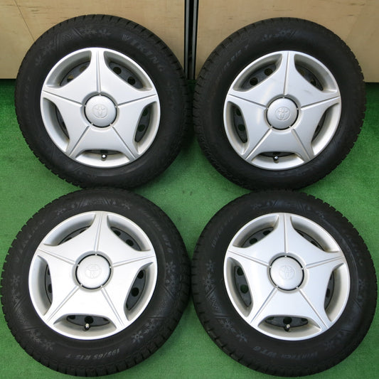 *送料無料*バリ溝！21年！ほぼ10分★トヨタ エスティマ 純正 スチール 195/65R15 スタッドレス バイキング ウィンテック WT6 PCD114.3/5H★3121206イス