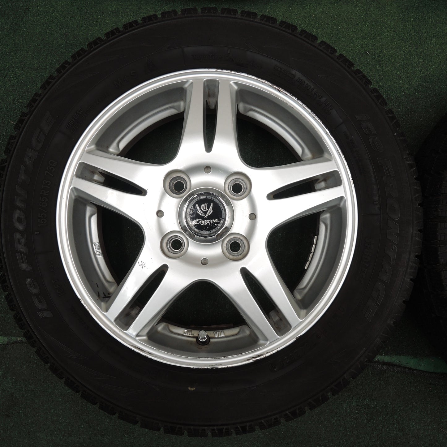 *送料無料* バリ溝！20年！9分★スタッドレス 155/65R13 アイスフロンテージ Cegree 13インチ PCD100/4H★4021309TNス