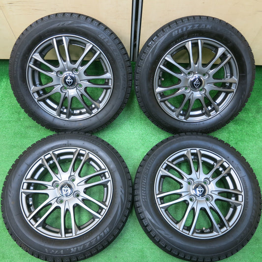 *送料無料*バリ溝！キレイ！9.5分★スタッドレス 155/65R14 ブリヂストン ブリザック VRX VELVA ヴェルヴァ 14インチ PCD100/4H★3112501イス