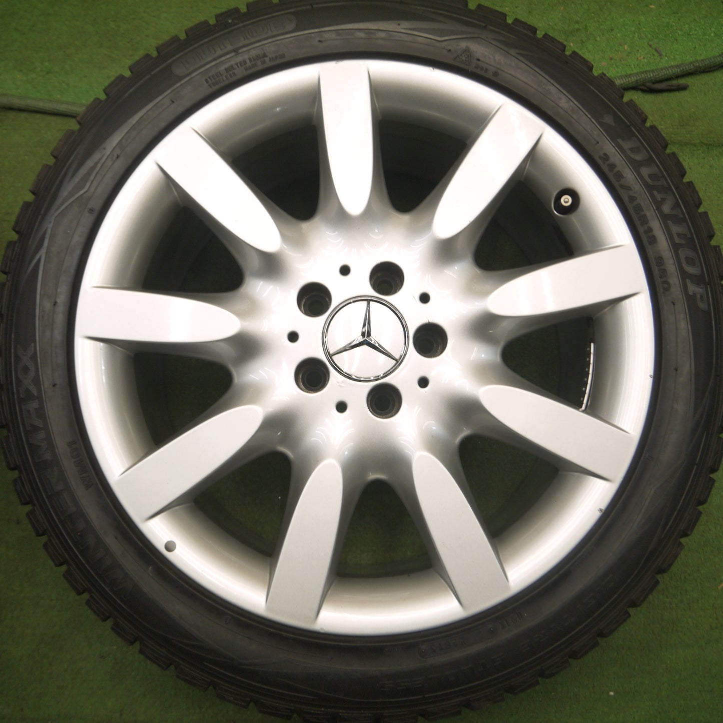 *送料無料* バリ溝！9分★ベンツ Sクラス W221 純正 245/45R18 スタッドレス ダンロップ ウインターマックス WM01 PCD112/5H★4030411Hス