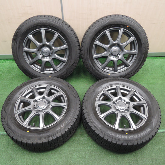 *送料無料*バリ溝！20年！キレイ！9.5分★スタッドレス 195/65R15 ダンロップ ウインターマックス WM02 DUFACT デュファクト 15インチ PCD114.3/5H★3111702NJス