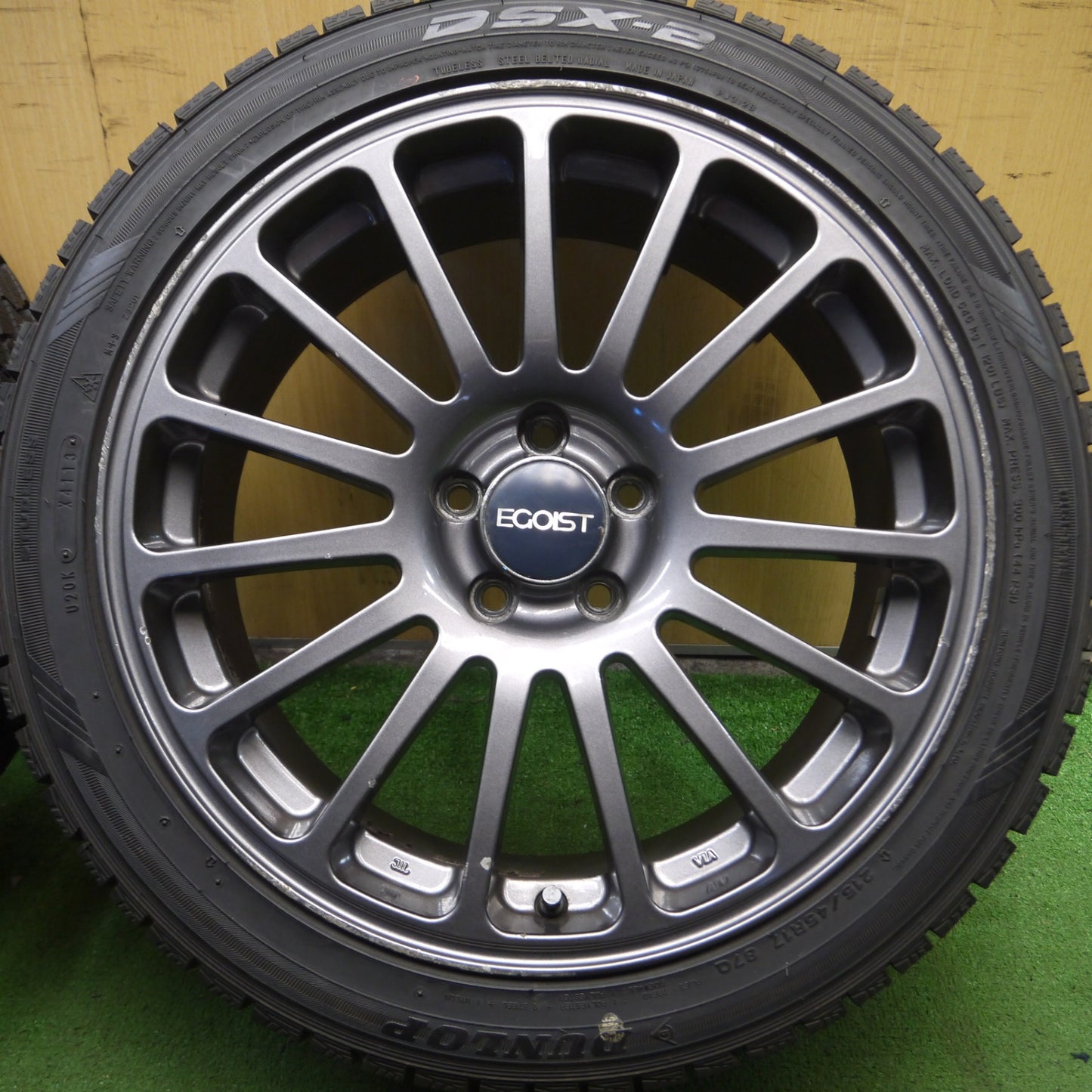 *送料無料* バリ溝！9.5分以上★スタッドレス 215/45R17 ダンロップ DSX-2 EGOIST エゴイスト 17インチ PCD100/5H★4022606Hス