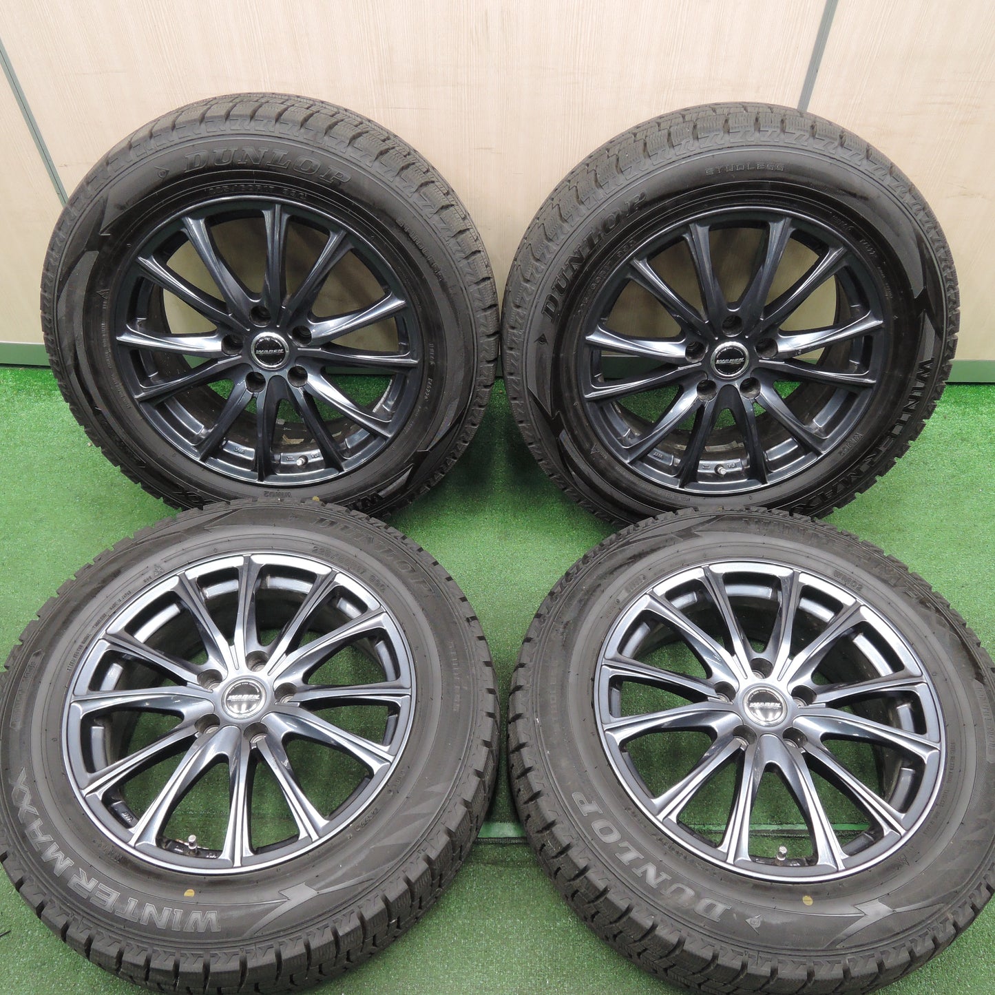 *送料無料*バリ溝！22年！ほぼ10分★スタッドレス 225/60R17 ダンロップ ウインターマックス WM02 WAREN ヴァーレン 17インチ PCD114.3/5H★3112303HAス