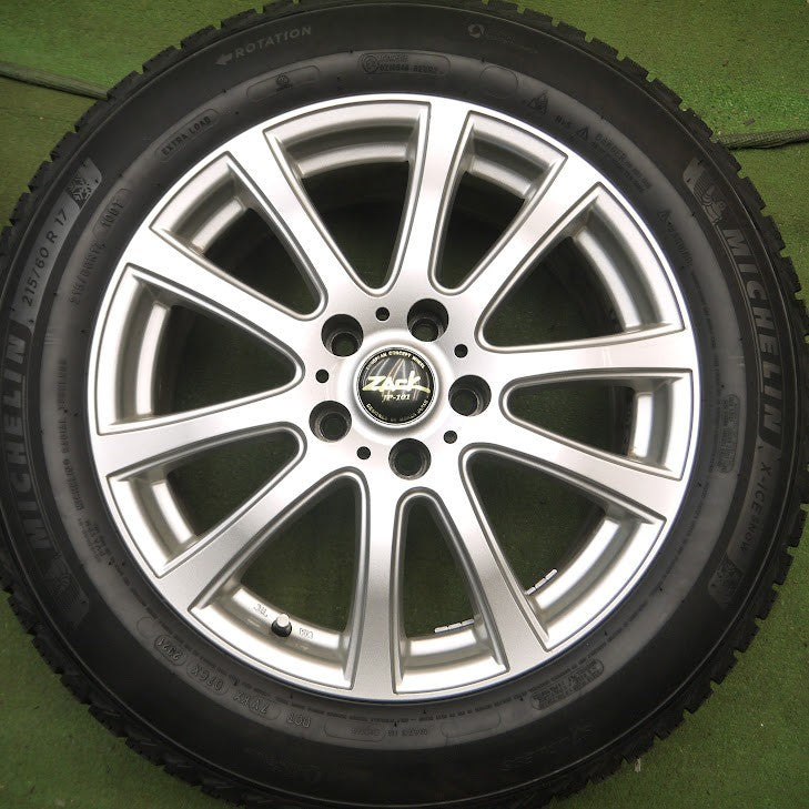 *送料無料* 超バリ溝！21年！ほぼ10分★スタッドレス 215/60R17 ミシュラン X-ICE SNOW ZACK JP-101 MONZA 17インチ PCD114.3/5H★4011508Hス