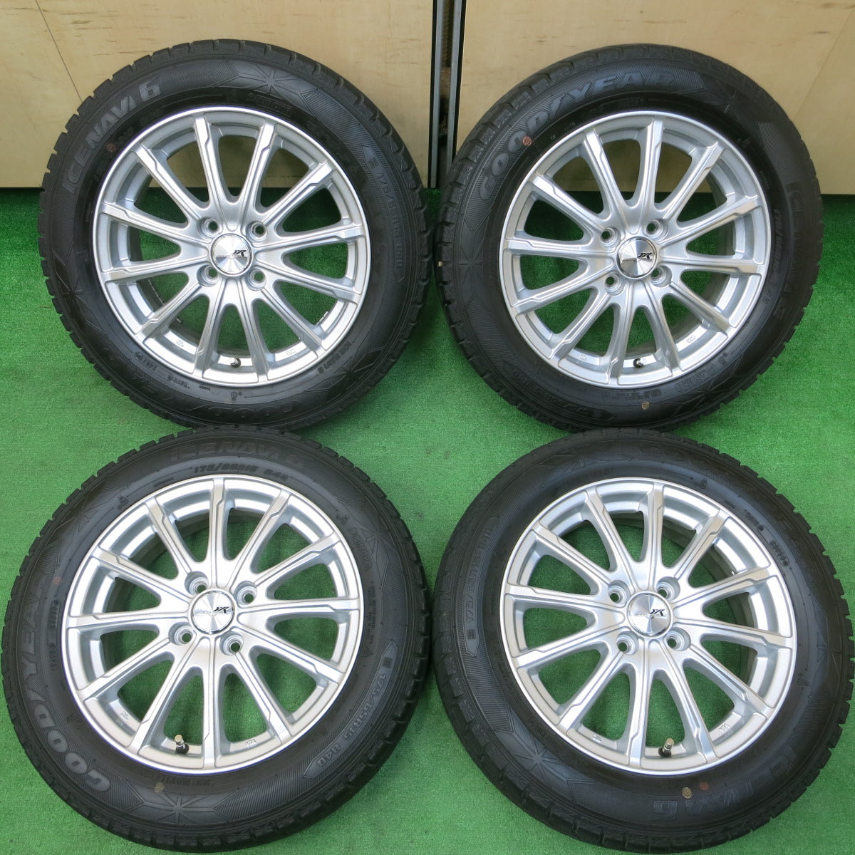 *送料無料*バリ溝！19年！キレイ！9分★スタッドレス 175/65R15 グッドイヤー アイスナビ6 ENCOUGAR エンクーガー 15インチ PCD100/4H★3121306イス