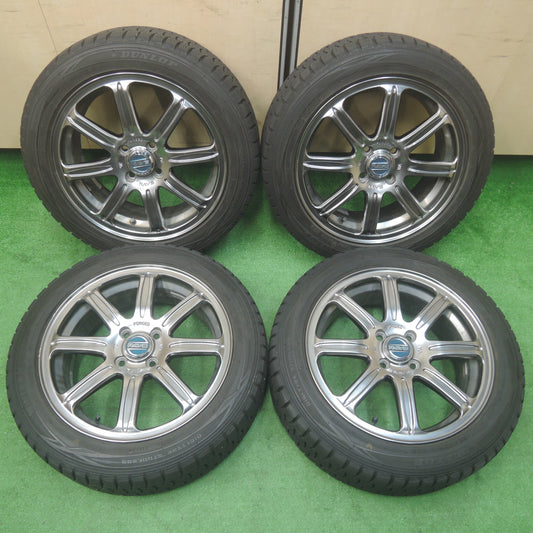 *送料無料*バリ溝！キレイ！9分★RAYS SUPER ECO 185/55R16 スタッドレス ダンロップ ウインターマックス WM01 レイズ PCD100/4H★3113011SYス