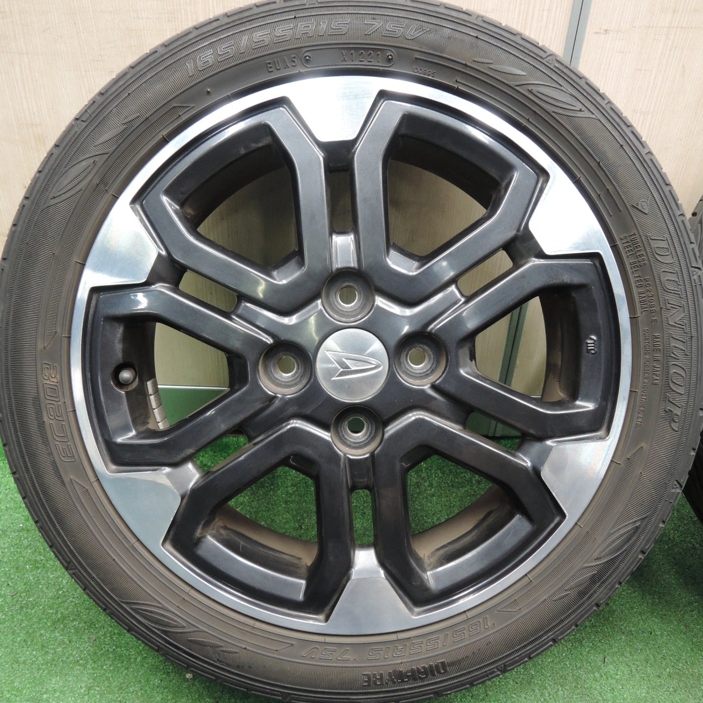 *送料無料* バリ溝！21年！キレイ！8.5分★ダイハツ LA700S ウェイク 純正 165/55R15 ダンロップ EC202 15インチ PCD100/4H★4021709HAノ