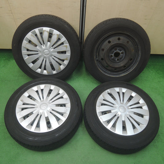 *送料無料* バリ溝！9分★スズキ スイフト 純正 スチール 175/65R15 ダンロップ EC202 15インチ PCD100/4H★4022702SYノ