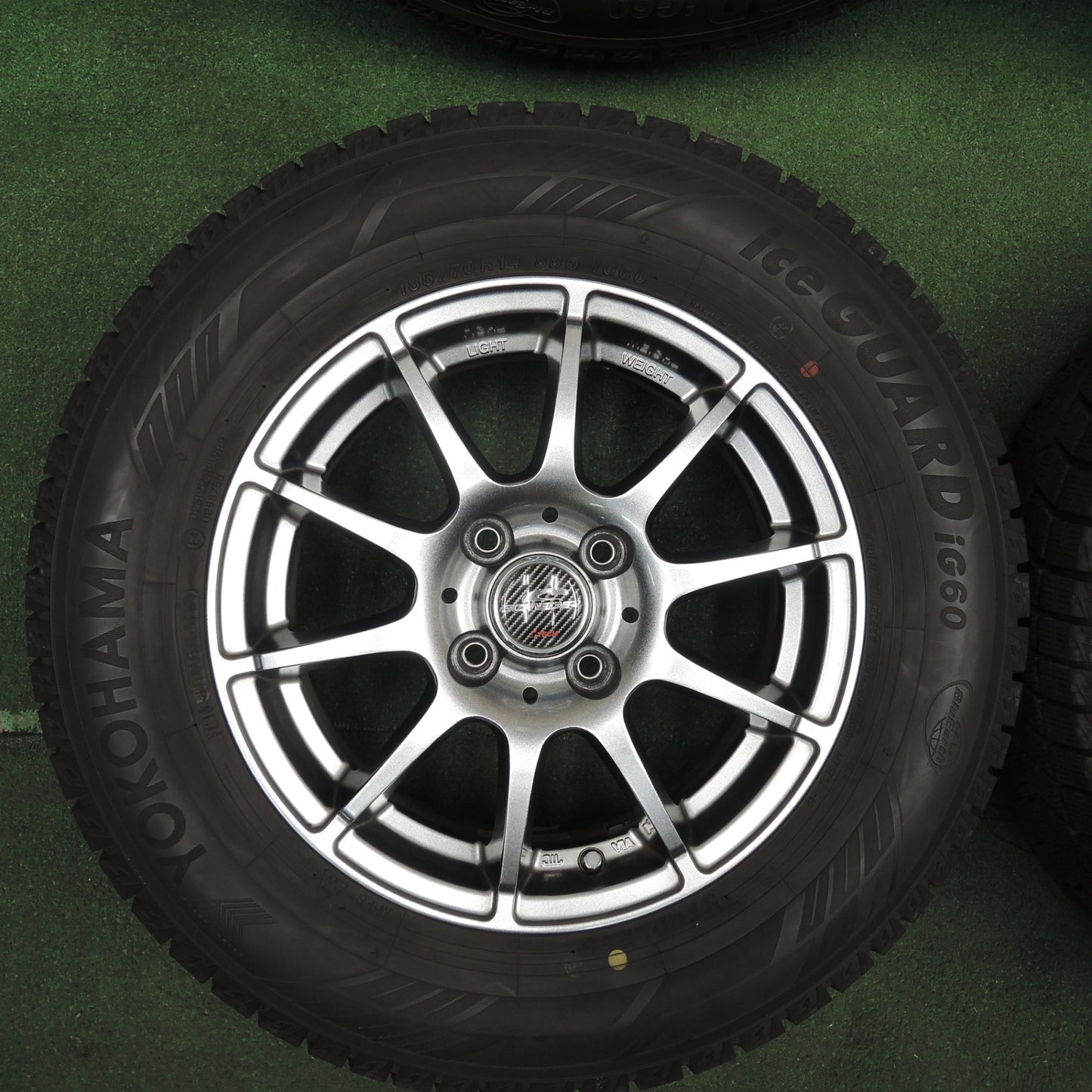 *送料無料* バリ溝！22年！キレイ！ほぼ10分★スタッドレス 185/70R14 ヨコハマ アイスガード iG60 SCHNEIDER シュナイダー 14インチ PCD100/4H★4030508TNス