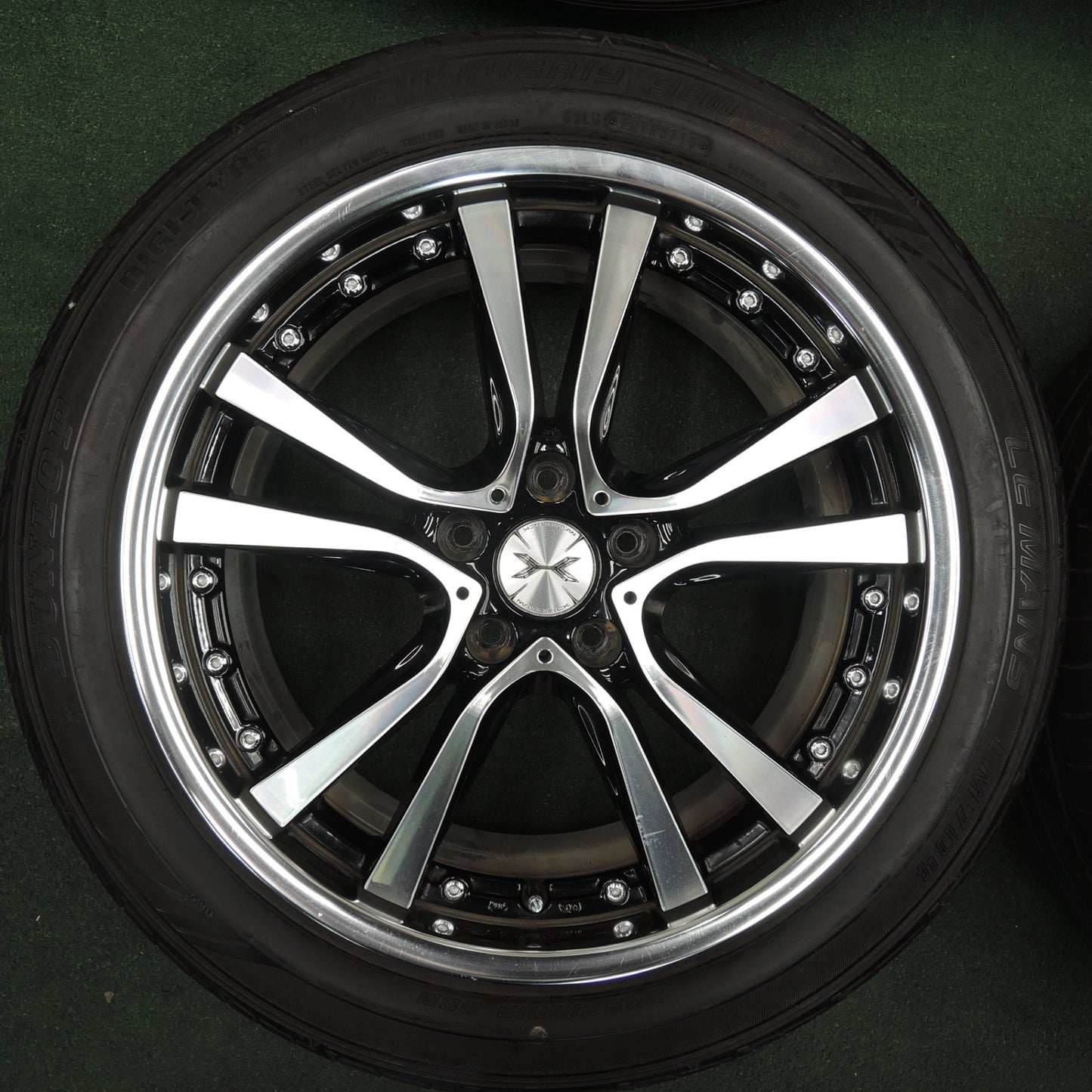 *送料無料* 4本価格★MAVERICK マーベリック 405S CURLフランジ SL 245/45R19 ダンロップ LE MANS LM704 PCD114.3/5H★4030601TNノ