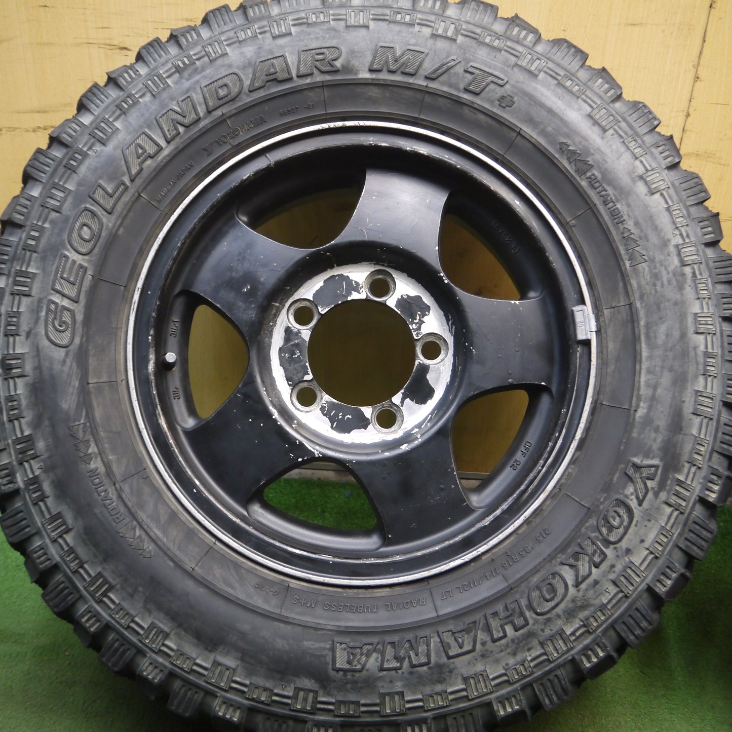 *送料無料*4本価格★スズキ ジムニー 純正 ENKEI 215/85R16 114/112L ヨコハマ ジオランダー M/T+ エンケイ PCD139.7/5H★4012212Hノ