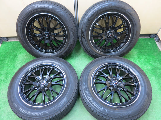 [送料無料]バリ溝！21年！美品！ほぼ10分★スタッドレス 225/60R17 ブリヂストン ブリザック VRX3 Precious HM-3 プレシャス 17インチ PCD114.3/5H★2121906ヒス