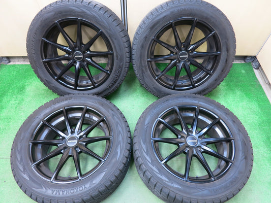 [送料無料]バリ溝！キレイ！9.5分★アウディ 等 SPORT TECHNIC 235/55R18 スタッドレス ヨコハマ アイスガード G075 スポーツテクニック PCD112/5H★3031106ヒス