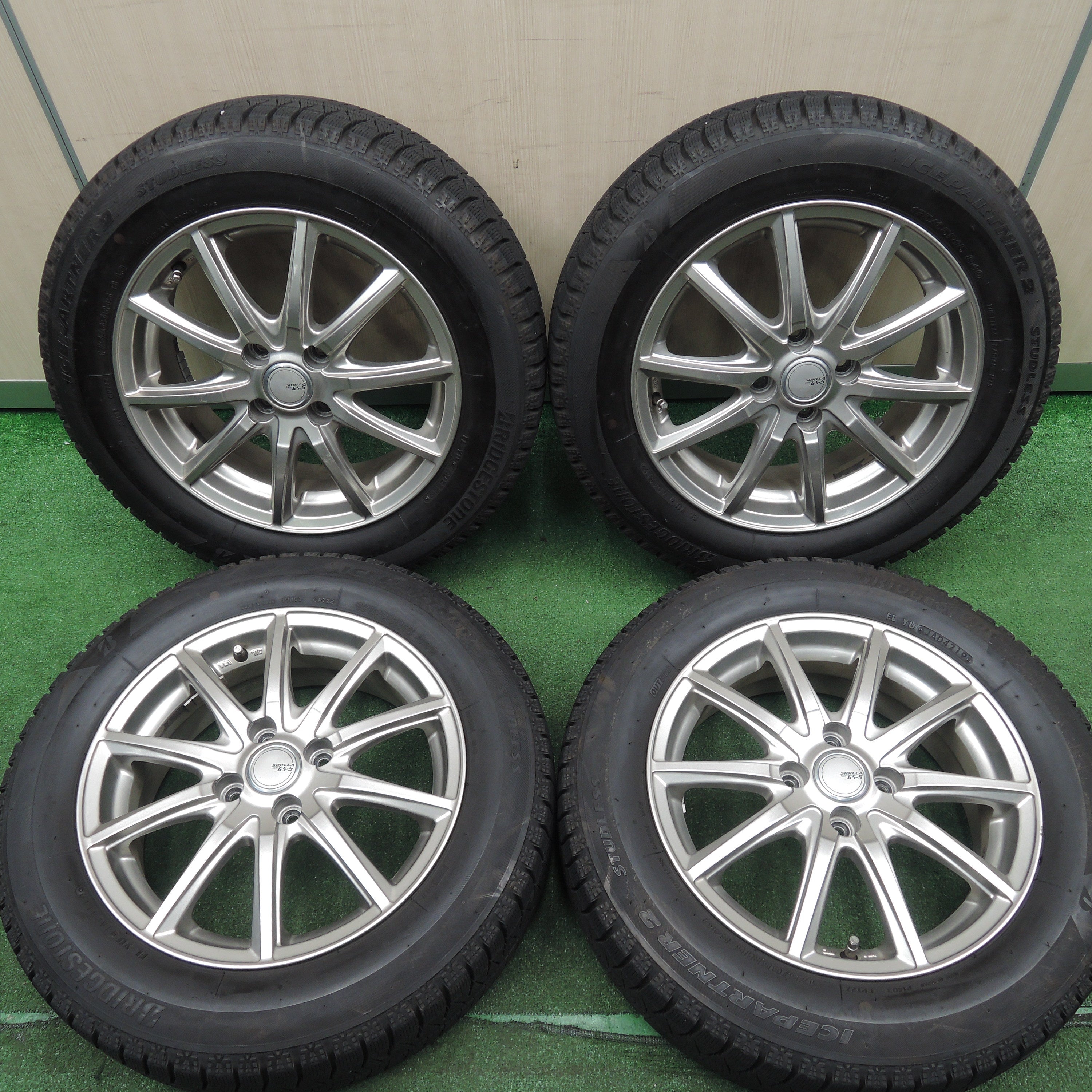 *送料無料*バリ溝！19年！9分★スタッドレス 175/65R15 ブリヂストン アイスパートナー2 SIBILLA NEXT GS-5 シビラ  15インチ PCD100/4H★3120205HAス