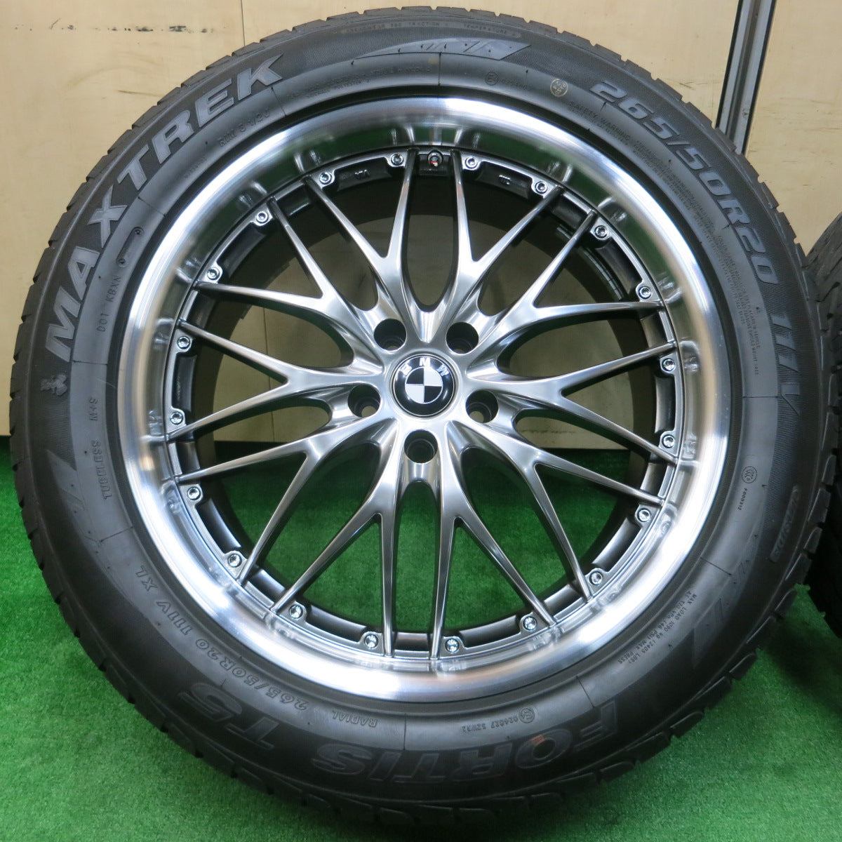 *送料無料*超バリ溝！23年！キレイ！ほぼ10分★BMW 等 K-force 265/50R20 295/45R20 マックストレック FORTIS T5 20インチ PCD120/5H★3111301イノ