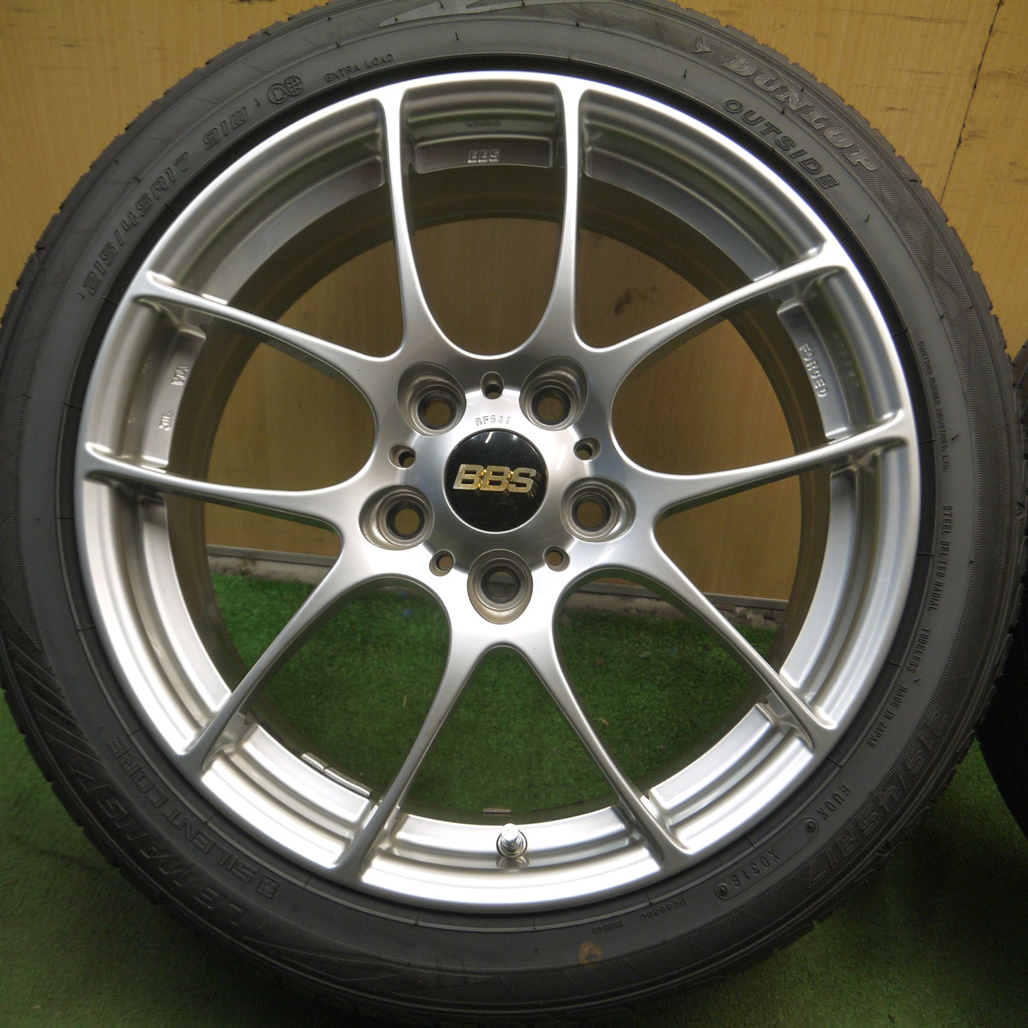 *送料無料*超バリ溝！キレイ！ほぼ10分★BBS RF501 鍛造 215/45R17 ダンロップ LE MANS V ルマン5 17インチ PCD114.3/5H★4012302Hノ