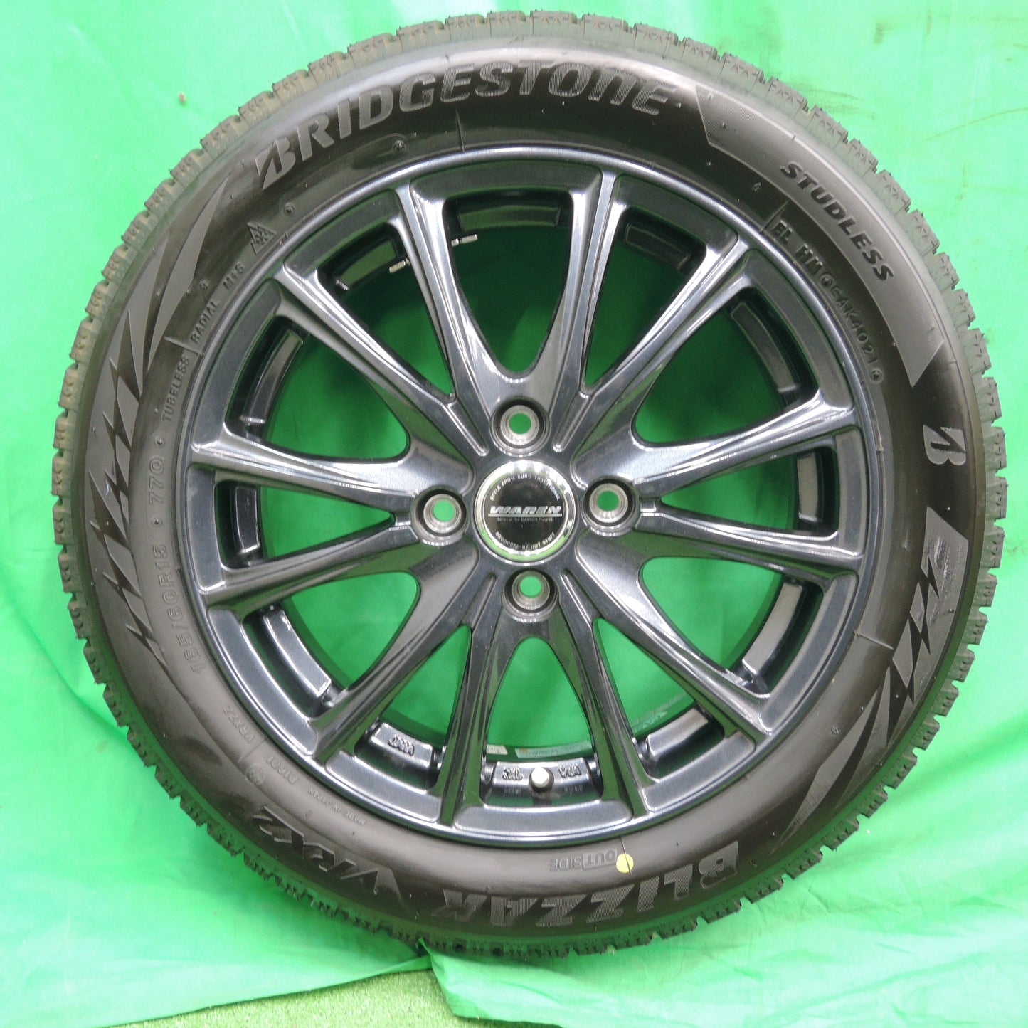 *送料無料*バリ溝！21年！キレイ！ほぼ10分★スタッドレス 165/60R15 ブリヂストン ブリザック VRX2 WAREN ヴァーレン 15インチ PCD100/4H★3101701HDス