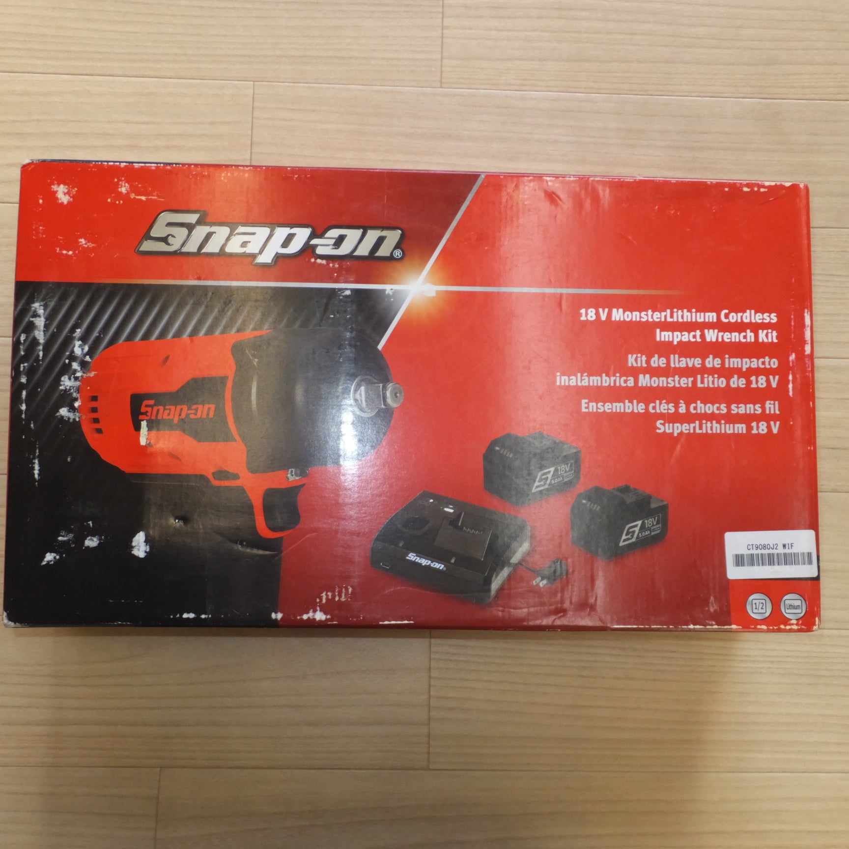 [送料無料] 未使用★スナップオン Snap-on 18V モンスターリチウム コードレスインパクトレンチ キット CT9080J2 WIF★