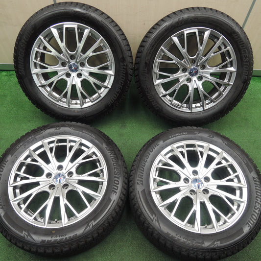 *送料無料*バリ溝！19年！キレイ！9.5分★スタッドレス 235/55R18 ブリヂストン ブリザック DM-V3 社外 アルミ ホイール 18インチ PCD114.3/5H★3112405TNス