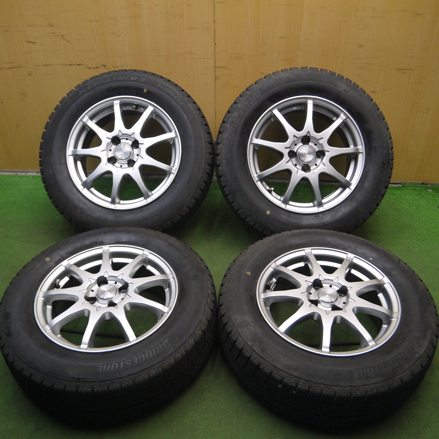 *送料無料*バリ溝！20年！キレイ！8.5分★スタッドレス 195/65R15 ブリヂストン アイスパートナー2 ZACK Sport-9 MONZA 15インチ PCD100/4H★3121309Hス