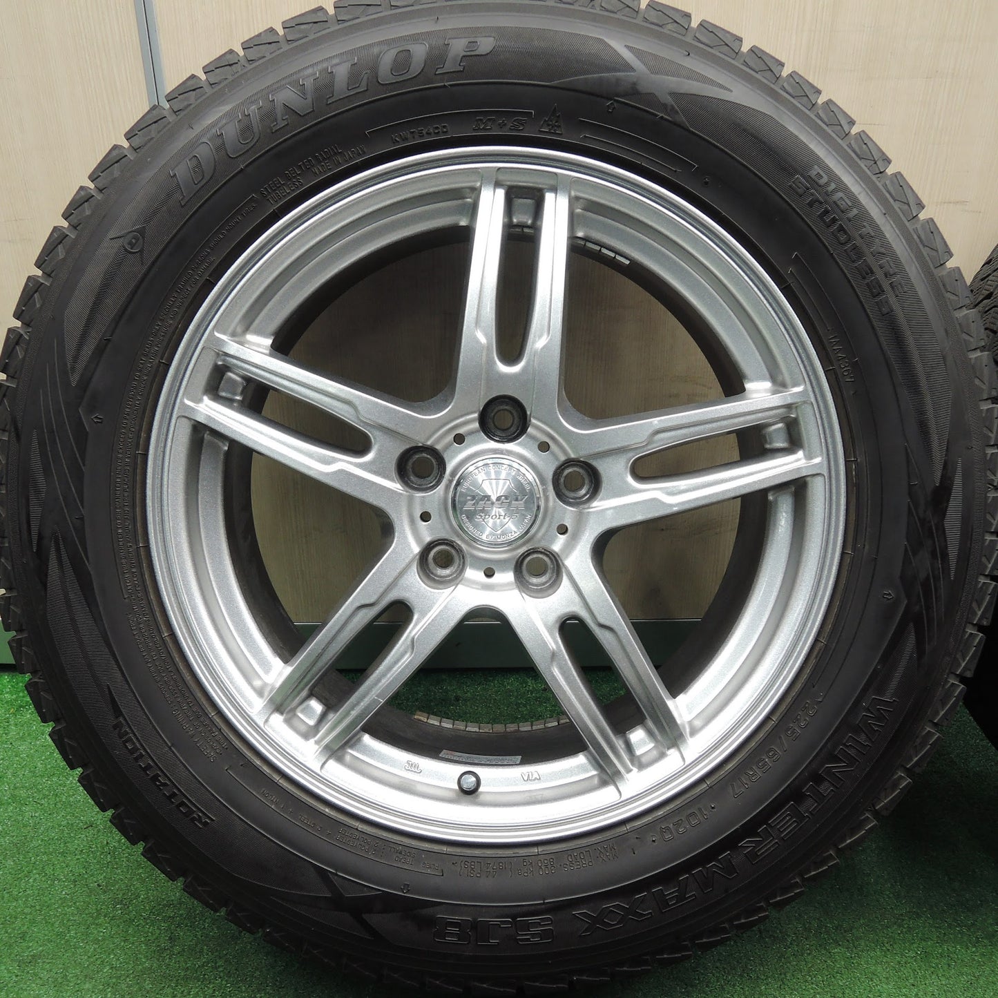 [送料無料]バリ溝！キレイ！9.5分★スタッドレス 225/65R17 ダンロップ ウインターマックス SJ8 ZACK Sport-5 MONZA ザック 17インチ PCD114.3/5H★3112301HAス