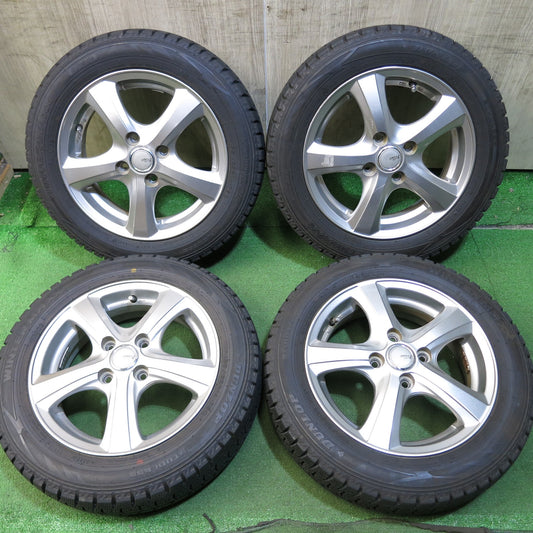 [送料無料]バリ溝！9.5分以上★スタッドレス 155/65R14 ダンロップ ウインターマックスWM02 SIBILLA NEXT SF-5 シビラ ネクスト 14インチ PCD100/4H★3041201Hス