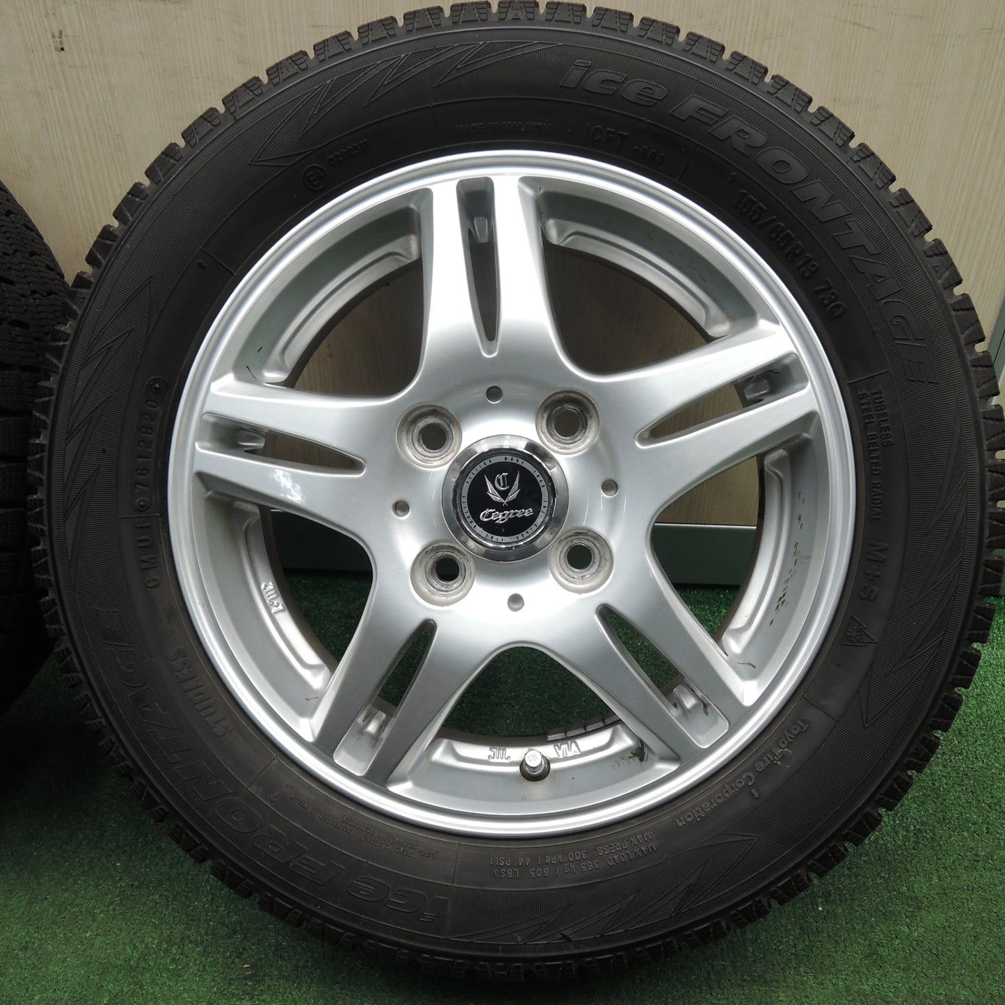 *送料無料* バリ溝！20年！9分★スタッドレス 155/65R13 アイスフロンテージ Cegree 13インチ PCD100/4H★4021309TNス