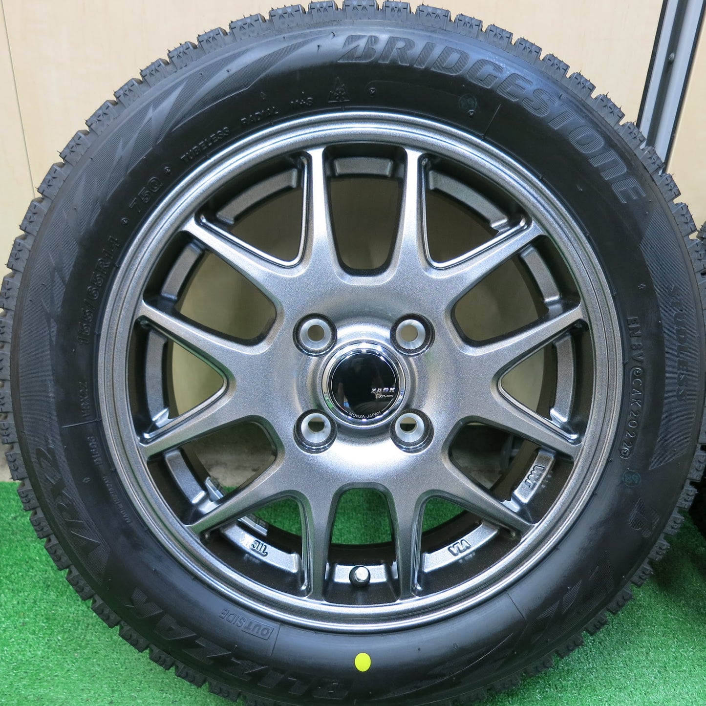 [送料無料]未使用！22年★スタッドレス 155/65R14 ブリヂストン ブリザック VRX2 ZACK JP-205 MONZA ザック モンツァ 14インチ PCD100/4H★3051604ヒス