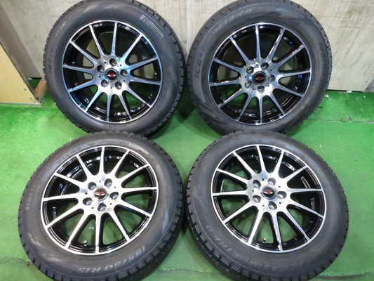 [送料無料]4本価格★スタッドレス 185/60R15 ピレリ アイスアシンメトリコ TEAD weds テッド 15インチ PCD100/5H シエンタ 等★3011808Hス