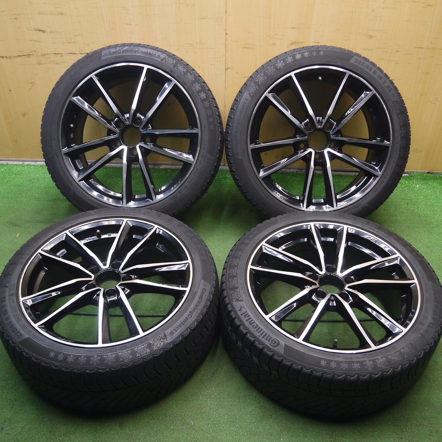 [送料無料]4本価格★ベンツ 等 MAK ブレーメンFF 225/45R18 スタッドレス MAK コンチネンタル コンチバイキング コンタクト6 18インチ PCD112/5H★3072106Hス