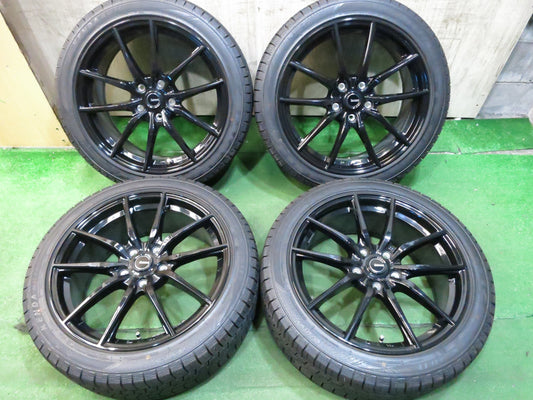 [送料無料]超バリ溝！19年！キレイ！9.5分以上★スタッドレス G.speed 225/45R18 ケンダ KR36 アイステック ネオ G.スピード 18インチ PCD114.3/5H★3022703Hス