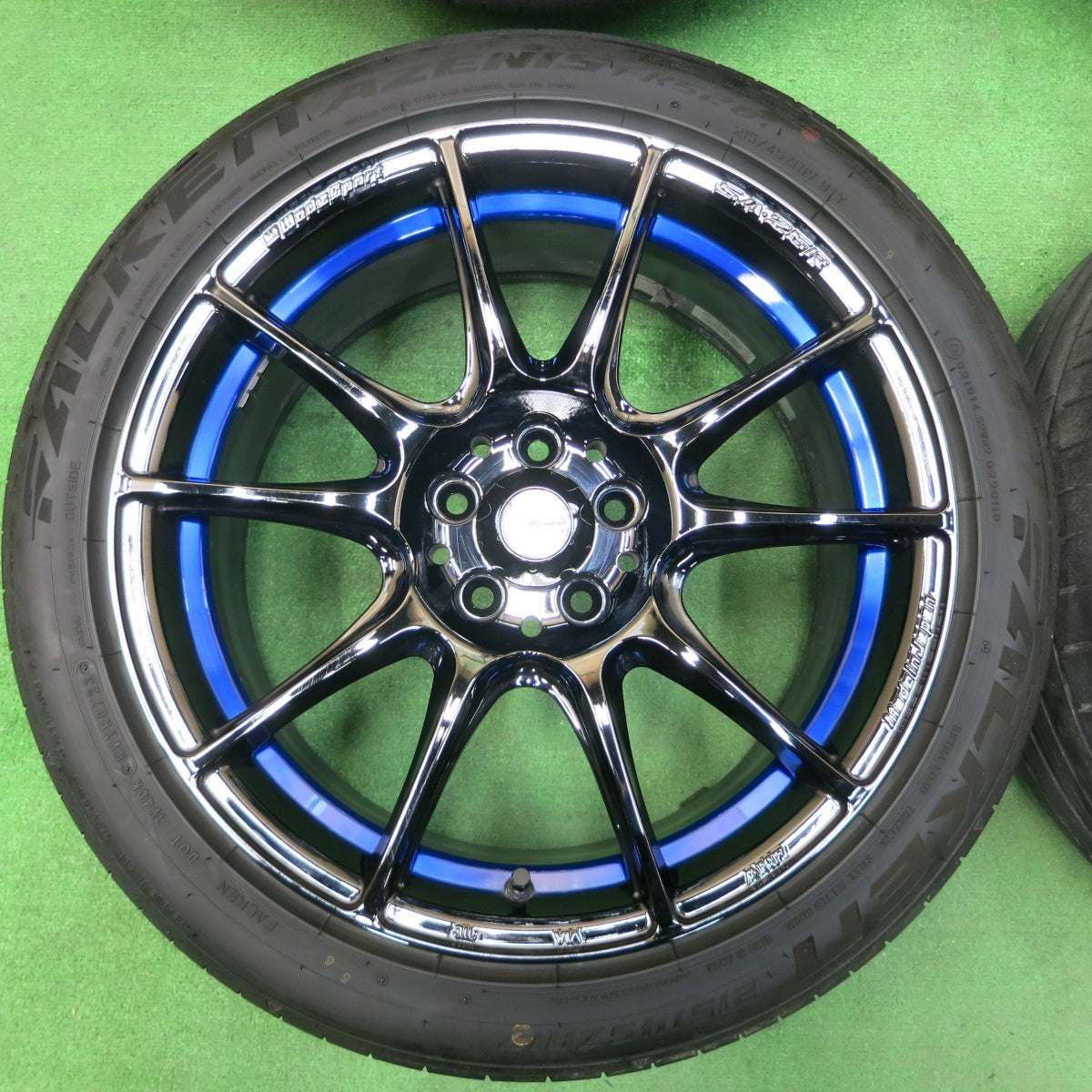 *送料無料* バリ溝！23年！キレイ！9分★Weds Sport SA-25R 215/45R17 ファルケン アゼニス FK520L 17インチ ウェッズスポーツ PCD100/5H★4021605イノ