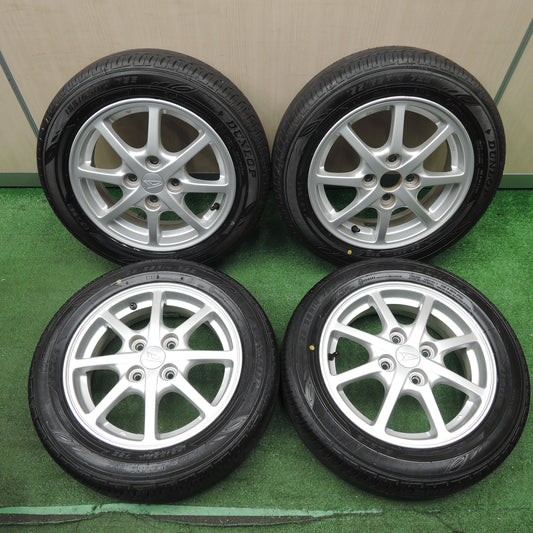 *送料無料*超バリ溝！22年！ほぼ10分★ダイハツ LA300S ミライース 純正 155/65R14 ダンロップ EC202 14インチ PCD100/4H★4011601NJノ