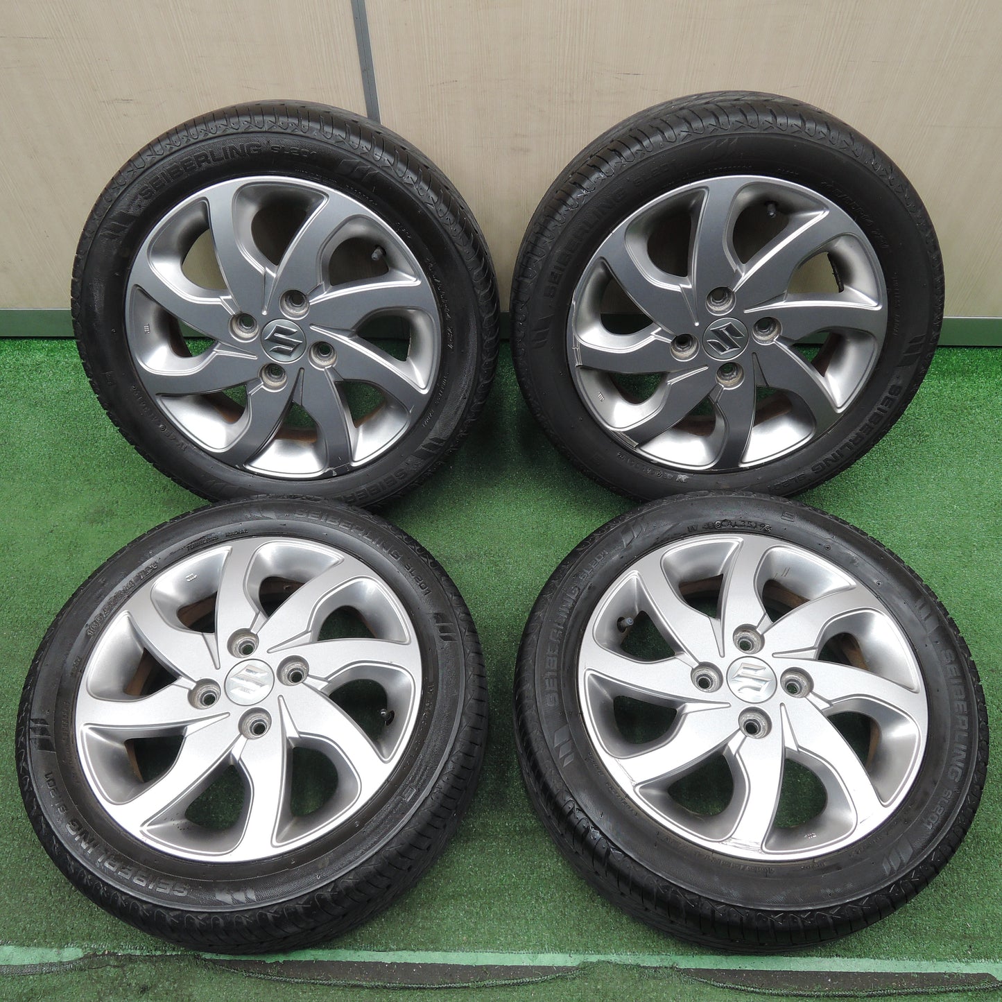 *送料無料*4本価格★スズキ パレット 純正 165/55R14 セイバーリング SL201 14インチ PCD100/4H★4012306NJノ