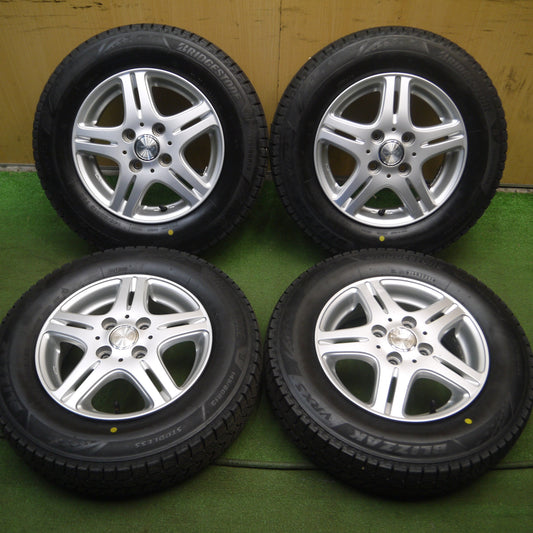 *送料無料* タイヤほぼ未使用！21年★スタッドレス 145/80R13 ブリヂストン ブリザック VRX3 DUFACT DF5 デュファクト 13インチ PCD100/4H★4021602Hス