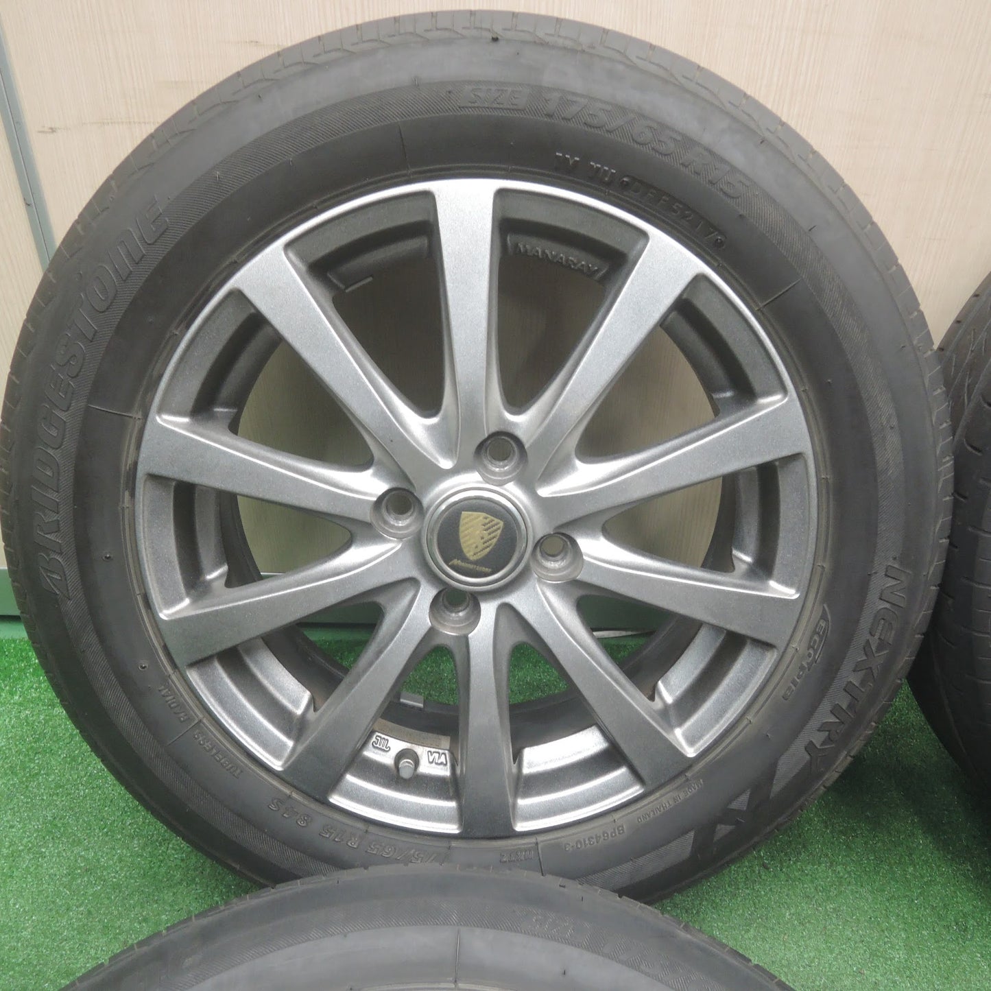 [送料無料]キレイ★175/65R15 MANARAY SPORT ブリヂストン ネクストリー エコピア マナレイ 15インチ PCD100/4H★3110109SYノ