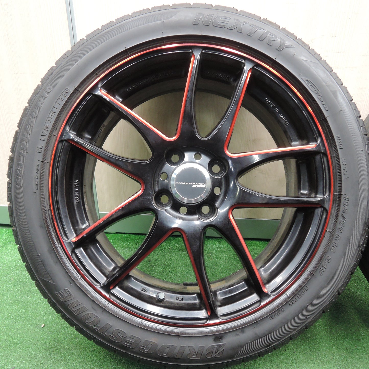 *送料無料*バリ溝！22年！8.5分★WORK EMOTION Kiwami 195/50R16 ブリヂストン ネクストリー ワーク エモーション 極 16インチ PCD100/4H★3121603TNノ