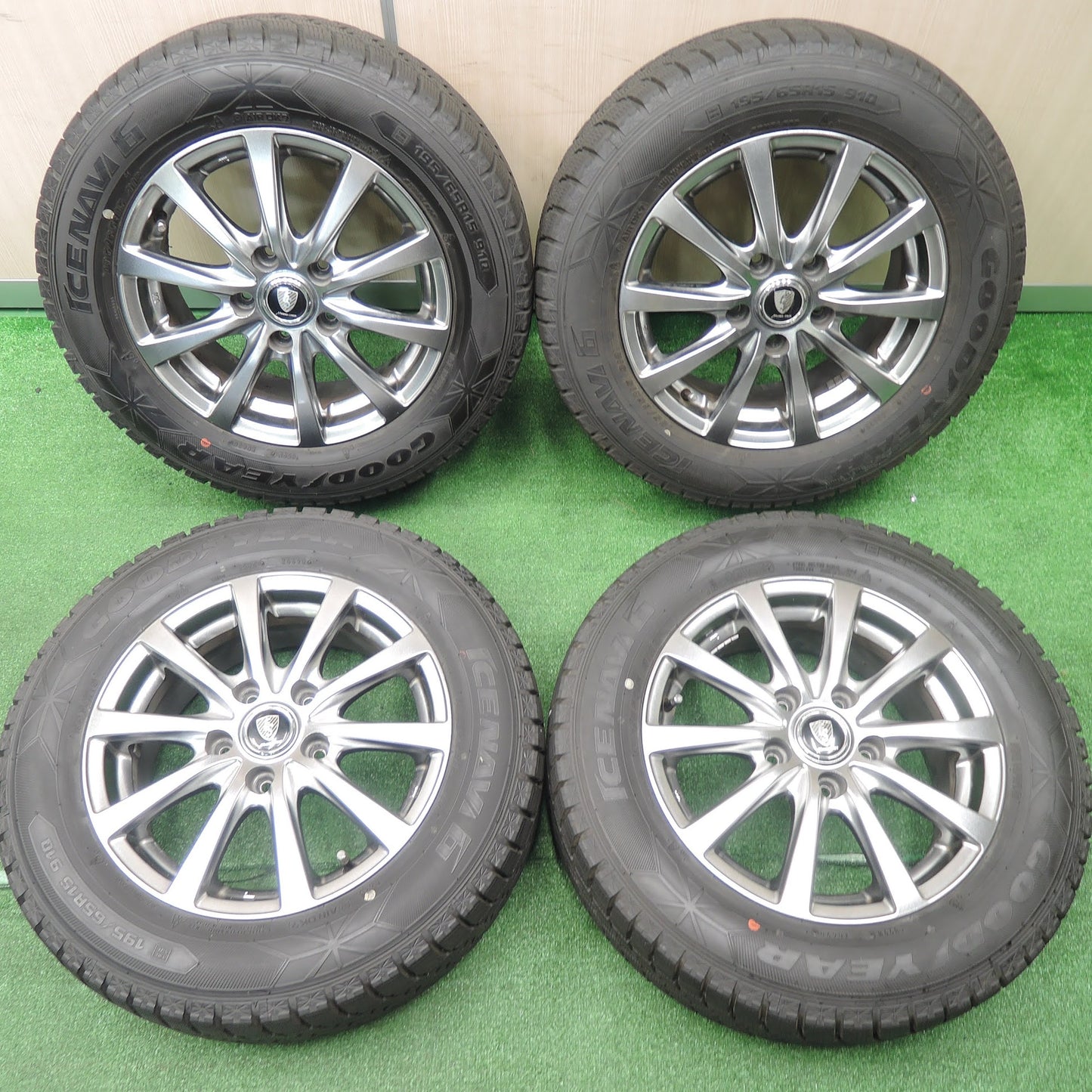 [送料無料]バリ溝！20年！9.5分★スタッドレス 195/65R15 グッドイヤー アイスナビ6 MANARAY SPORT マナレイスポーツ 15インチ PCD114.3/5H★3101902TNス