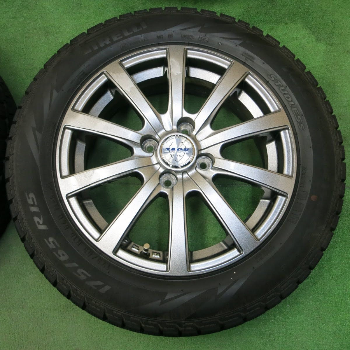 [送料無料]バリ溝！19年！キレイ！ほぼ10分★スタッドレス 175/65R15 ピレリ アイスアシンメトリコ プラス ZACK JP-110 MONZA 15インチ PCD100/4H★3091107イス